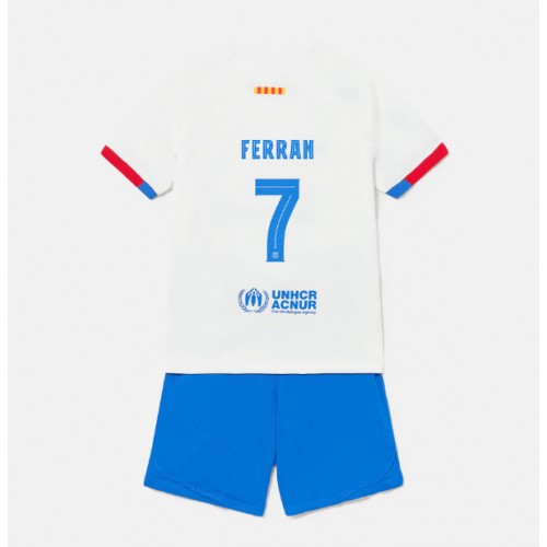 Maillot de foot Barcelona Ferran Torres #7 Extérieur enfant 2023-24 Manches Courte (+ pantalon court)